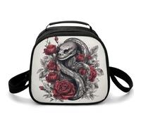 Borsa termica per il pranzo con animali sui fiori, piccola borsa termica per il pranzo, con tracolla regolabile, riutilizzabile, per lavoro, picnic, viaggi
