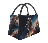 Borsa termica per il pranzo con astronauta che vola nello spazio, per donne e uomini, riutilizzabile, a prova di perdite, borsa termica per il pranzo per ufficio e picnic