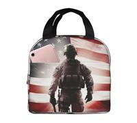 Borsa termica per il pranzo con bandiera americana soldato borsa per il pranzo per donne uomini a tenuta stagna borsa termica per il pranzo borsa tote per il lavoro picnic