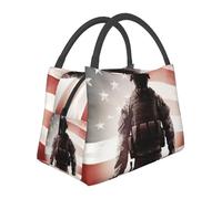 Borsa termica per il pranzo con bandiera americana soldato borsa per il pranzo per donne uomini borsa termica per il pranzo borsa tote per picnic lavoro