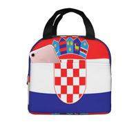 Borsa termica per il pranzo con bandiera della Repubblica di Croazia, resistente ed elegante con foglio di alluminio spesso, borsa per il pranzo completamente isolata per donne e uomini.