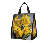 Borsa termica per il pranzo con bouquet di narcisi per donne e uomini, borsa della spesa riutilizzabile, grande borsa termica a tenuta stagna, pieghevole, portatile, per lavoro, campeggio, picnic
