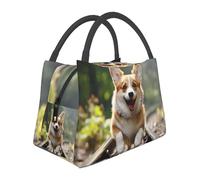 Borsa termica per il pranzo con cane Corgi che corre sul treno, porta pranzo per donne e uomini, borsa termica riutilizzabile a prova di perdite per ufficio, picnic