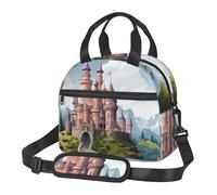 Borsa termica per il pranzo con castello delle fiabe, per donne e uomini, riutilizzabile, a prova di perdite, borsa termica per ufficio e picnic