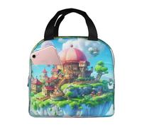 Borsa termica per il pranzo con castello magico, resistente ed elegante con un foglio di alluminio spesso, borsa per il pranzo completamente isolata per donne e uomini.