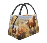 Borsa termica per il pranzo con cavalli nei campi, grande capacità, a prova di perdite e facile da pulire per lavoro, picnic e viaggi