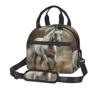 Borsa termica per il pranzo con cavallo che corre nel campo, per donne e uomini, riutilizzabile, a prova di perdite, borsa termica per il pranzo per ufficio picnic