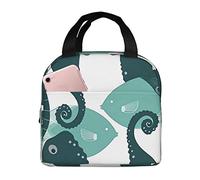 Borsa termica per il pranzo con cavalluccio marino e pesce, riutilizzabile, carina borsa per il pranzo per adulti e bambini, borse termiche a tenuta stagna per il pranzo, ufficio, viaggi, scuola, pi
