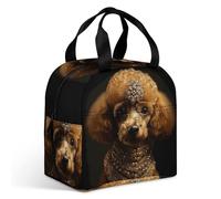 Borsa termica per il pranzo con cucciolo di barboncino, grande capacità, a prova di perdite, isolata, per donne e uomini, borsa termica portatile per ufficio, viaggi e picnic