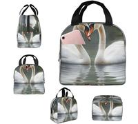 Borsa termica per il pranzo con due cigni Borsa per il pranzo per le donne Borsa per il pranzo riutilizzabile