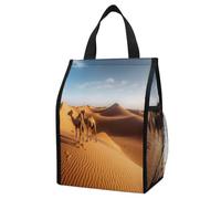 Borsa termica per il pranzo con dune di sabbia nel deserto del Sahara, capacità 12 l, con doppie tasche laterali, borsa termica pieghevole, a prova di perdite, borsa termica riutilizzabile per picnic