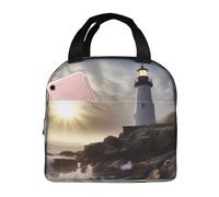 Borsa termica per il pranzo, con faro, rocce, mare, per donne e uomini, a prova di perdite, borsa termica per il pranzo, borsa per il pranzo per il lavoro e picnic