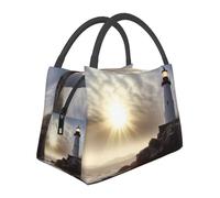 Borsa termica per il pranzo, con faro, rocce, mare, per donne e uomini, borsa termica per il pranzo, borsa per picnic, lavoro