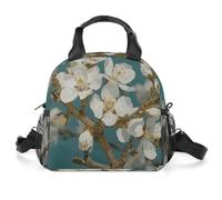 Borsa termica per il pranzo con fiori di mandorlo per le donne, riutilizzabile, a prova di perdite, borsa termica di grande capacità, contenitore per il pranzo per lavoro, ufficio, picnic, viaggi