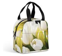 Borsa termica per il pranzo con fiori diversi, per donne e uomini, a prova di perdite, antimacchia, riutilizzabile, borsa per il pranzo, per lavoro, viaggi, attività all'aperto