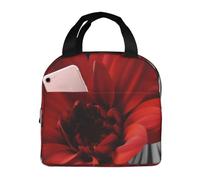 Borsa termica per il pranzo con fiori rossi, per donne e uomini, a prova di perdite, borsa termica per il pranzo, per il lavoro e il picnic