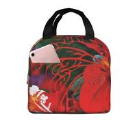Borsa termica per il pranzo con fiori rossi tropicali borsa per il pranzo per donne uomini a tenuta stagna borsa termica per il pranzo borsa tote per il lavoro