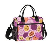 Borsa termica per il pranzo con frutto della passione, grande capacità, con tracolla, per uomini, adolescenti, attività all'aperto