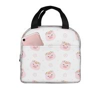 Borsa termica per il pranzo con grazioso maialino a forma di maialino, per donne e uomini, con tasca a fronda, per lavoro, picnic, viaggi