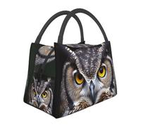 Borsa termica per il pranzo con gufo dagli occhi gialli per donne uomini borsa termica per il pranzo borsa tote per picnic lavoro
