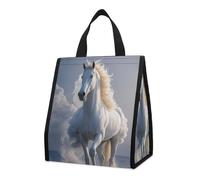 Borsa termica per il pranzo con il cavallo al galoppo al galoppo per donne e uomini, borsa della spesa riutilizzabile, grande borsa termica a tenuta stagna, pieghevole, portatile, per lavoro