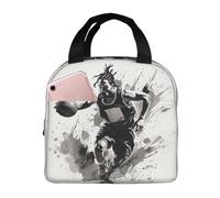 Borsa termica per il pranzo con illustrazione in bianco e nero del giocatore di basket dribbling borsa per il pranzo per donne uomini a tenuta stagna borsa termica per il pranzo borsa tote per il