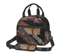 Borsa termica per il pranzo con leopardo africano per uomini e donne, borsa termica per adulti, riutilizzabile, tracolla regolabile, grande capacità, a prova di perdite, borse termiche per lavoro