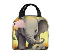 Borsa termica per il pranzo con madre elefante girasoli borsa per il pranzo per donne uomini a tenuta stagna borsa termica per il pranzo borsa tote per il lavoro picnic
