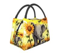 Borsa termica per il pranzo con madre elefante girasoli borsa per il pranzo per donne uomini borsa termica per il pranzo borsa tote per picnic lavoro