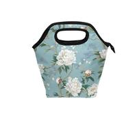 borsa termica per il pranzo con manico curvo grande scatola per il pranzo per gli uomini borse termiche resistenti all'acqua isolate per la spiaggia per ufficio campeggio stile cinese peonia
