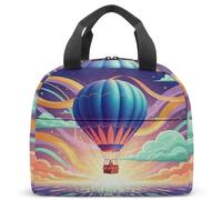 Borsa termica per il pranzo con mongolfiera e nuvole sognanti, scatola termica per la scuola dei bambini, 23 x 13 x 21 cm (18)
