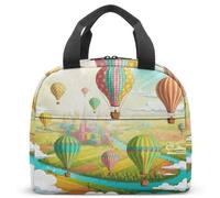 Borsa termica per il pranzo con mongolfiera e nuvole sognanti, scatola termica per la scuola dei bambini, 23 x 13 x 21 cm (12)