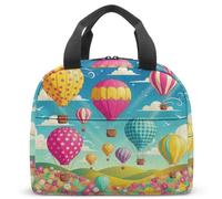 Borsa termica per il pranzo con mongolfiera e nuvole sognanti, scatola termica per la scuola dei bambini, 23 x 13 x 21 cm (13)