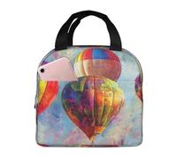 Borsa termica per il pranzo con mongolfiera, resistente ed elegante con foglio di alluminio spesso, borsa per il pranzo completamente isolata per donne e uomini.