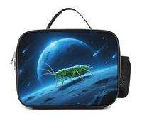 Borsa termica per il pranzo con motivo alieno verde sul pianeta, per donne/uomini, porta pranzo riutilizzabile per ufficio, lavoro, picnic, spiaggia, borsa termica alla moda a tenuta stagna con mani