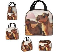 Borsa termica per il pranzo con motivo cammelli e deserto, borsa per il pranzo da donna, borsa riutilizzabile per il pranzo