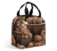 Borsa termica per il pranzo con noci di noce, grande capacità, a prova di perdite, isolata, per donne e uomini, borsa termica portatile per ufficio, viaggi e picnic