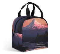 Borsa termica per il pranzo con paesaggio tramonto e lago, grande capacità, a prova di perdite, isolata, per donne e uomini, borsa termica portatile per ufficio, viaggi e picnic