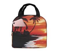 Borsa termica per il pranzo con palme al crepuscolo, borsa per il pranzo per donne e uomini, a prova di perdite, borsa termica per il pranzo per il lavoro e picnic