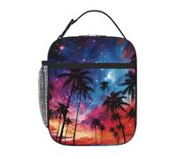 Borsa termica per il pranzo con palme sotto la luce delle stelle, borsa termica per il pranzo, per donne e uomini, borsa termica per picnic, lavoro