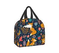 Borsa termica per il pranzo con piante e animali del bosco, a prova di perdite, per adulti, per donne e uomini, per lavoro, viaggi