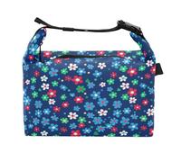 Borsa termica per il pranzo con piccoli fiori rossi, verdi e blu, a prova di perdite, per insegnanti e lavoratori in ufficio