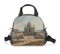 Borsa termica per il pranzo con pittura del sito storico per le donne riutilizzabile borsa per il pranzo a prova di perdite borsa termica di grande capacità contenitore per il pranzo per lavoro