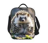 Borsa termica per il pranzo con riccio seduto sulla parte superiore, per uomini, donne, adulti, riutilizzabile, a prova di perdite, con tracolla regolabile, per lavoro, ufficio, picnic, viaggi