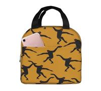 Borsa termica per il pranzo, con scimmia, nera, borsa da picnic, borsa da lavoro, borsa per conservare la freschezza del cibo e per il campeggio