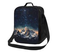 Borsa termica per il pranzo con scritta "Notte stellata" delle montagne, per donne e uomini, riutilizzabile, a prova di perdite, con tracolla regolabile, graziosa borsa per il pranzo per adulti