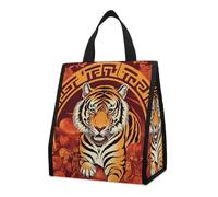 Borsa termica per il pranzo con scritta "Prosperity in the Year of The Tigre", per donne e uomini, riutilizzabile, grande borsa termica a tenuta stagna, pieghevole, portatile, per lavoro, campeggio