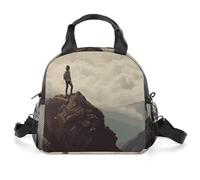 Borsa termica per il pranzo con scritta "Woman On A Top Mountain", da donna, riutilizzabile, a prova di perdite, borsa termica di grande capacità, contenitore per il pranzo per lavoro, ufficio, picnic