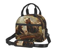 Borsa termica per il pranzo con simpatici orsetti che giocano nell'albero, per donne e uomini, riutilizzabile, a prova di perdite, borsa termica per il pranzo per ufficio e picnic