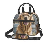 Borsa termica per il pranzo con simpatico Golden Retriever, per donne e uomini, riutilizzabile, a prova di perdite, borsa termica per il pranzo per ufficio e picnic